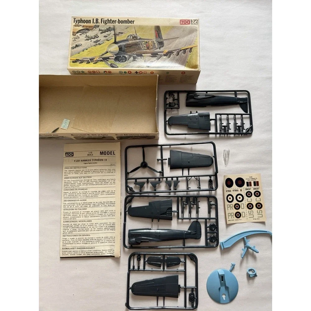 Vintage FROG 1:72 Hawker Typhoon I.B. Fighter Bomber Model Kit F231